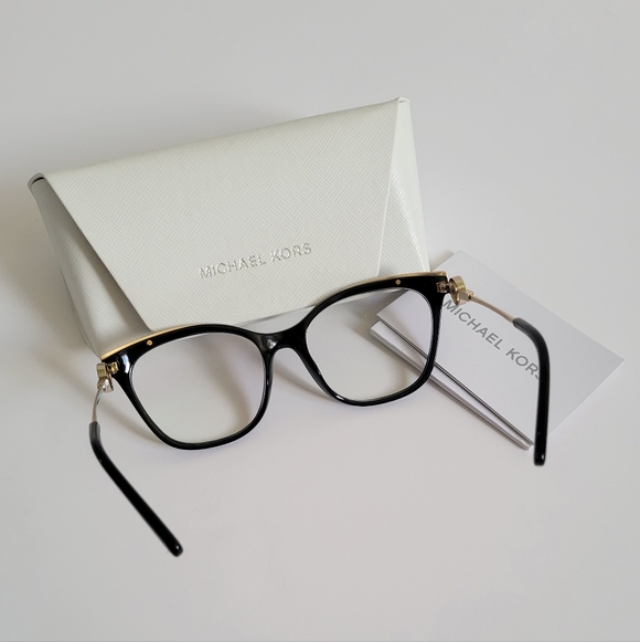 Michael Kors Black Eyeglasses, Gold Tone Hardware, Original Case - Picture 5 of 8